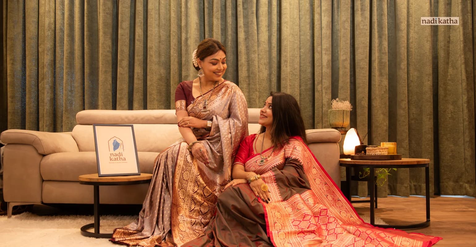 Oxidised jewellery styled with saree